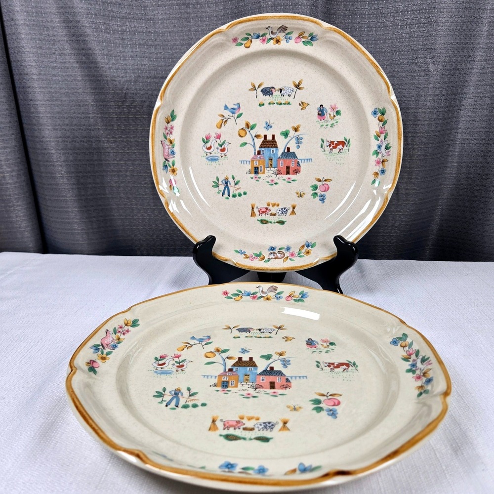 International China Heartland Tableworks 7774 Dinner Plates Set of 2 Stoneware
